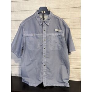 Habit Men's Fishing Shirt XL Patriot Blue Seafarer Check UPF 40 Short Sleeve EC